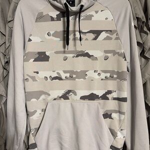 Nike Gray and Cream Camouflage Hoodie